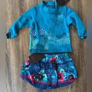 NWT Catamini top and skirt set size 6m